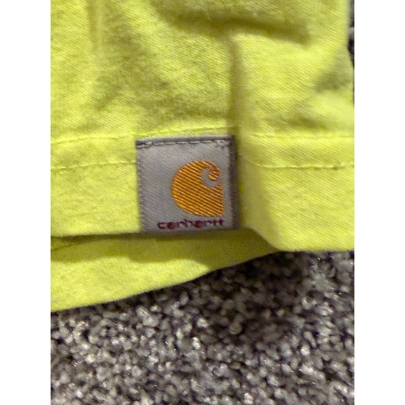 Carhartt T Shirt Mens Medium Yellow Loose Fit Graphic Fish Logo Outdoors * - Picture 5 of 10
